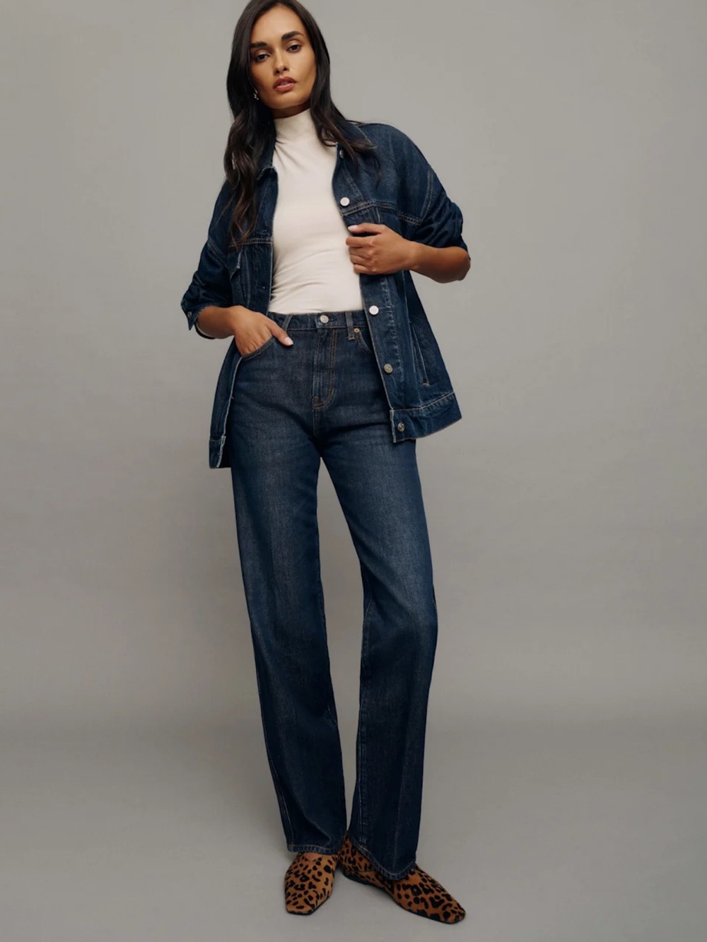 Reformation Val Mid Rise Jeans in Dark Wash